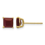 14K Yellow Gold Madi K 5 mm Square Ruby Stud Earrings