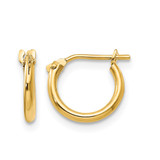 14K Yellow Gold Hollow Madi K 1.25 x 8 mm Half Hoop Earrings