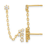 14K Yellow Gold Madi K Cubic Zirconia Stars and Constellation Double Post with Chain Single Dangle Earring, 36 mm