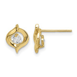 14K Yellow Gold Madi K Cubic Zirconia Twist Stud Earrings, 8.7 mm
