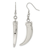 Stainless Steel Polished Claw Shepherd Hook Dangle French Wire Earrings, 61 mm