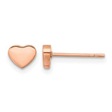 Chisel Stainless Steel Polished Rose Ion-Plated Heart Stud Earrings, 5.09 mm