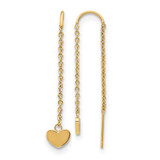 Chisel Stainless Steel Polished Yellow Ion-Plated Threader Heart Dangle Earrings, 47.8 mm