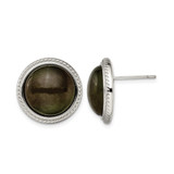 Stainless Steel Polished Labradorite Stud Earrings