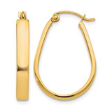 10K Yellow Gold Hollow Polished Hinged Hoop Earrings, 26.5 mm