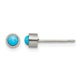Chisel Titanium Brushed Turquoise 4 mm Stud Earrings