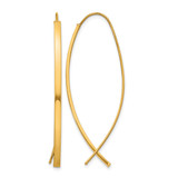 14K Yellow Gold 1.75 mm Square Tube Wire Threader Drop Earrings, 42.8 mm Long