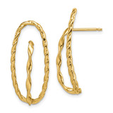 14K Yellow Gold Twisted Fancy Post Drop Earrings
