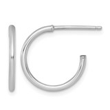 Rhodium-Plated 14K White Gold Polished 1.5 x 16 mm Solid C-Hoop Post Earrings