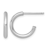 Rhodium-Plated 14K White Gold Polished 2.0 x 15 mm Tube C-Hoop Post Earrings