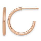 14K Rose Gold Polished 2.0 x 20 mm Tube C-Hoop Post Earrings
