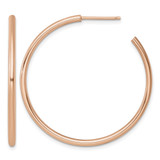 14K Rose Gold Polished 2.0 x 40 mm Tube C-Hoop Post Earrings