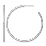 Rhodium-Plated 14K White Gold Polished 2.0 x 45 mm Tube C-Hoop Post Earrings
