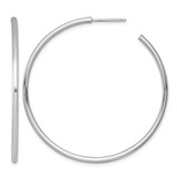 Rhodium-Plated 14K White Gold Polished 2.0 x 50 mm Tube C-Hoop Post Earrings