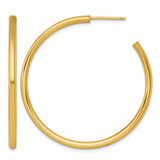 14K Yellow Gold Polished 2.5 x 45 mm Tube C-Hoop Post Earrings