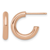 14K Rose Gold Polished 3.0 x 16 mm Tube C-Hoop Post Earrings
