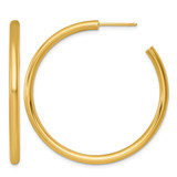 14K Yellow Gold Polished 3.0 x 45 mm Tube C-Hoop Post Earrings