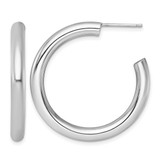 Rhodium-Plated 14K White Gold Polished 4.0 x 35 mm Tube C-Hoop Post Earrings