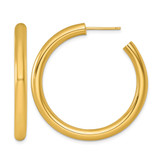 14K Yellow Gold Polished 4.0 x 40 mm Tube C-Hoop Post Earrings