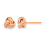 14K Rose Gold Hollow 7 mm Polished Love Knot Stud Earrings