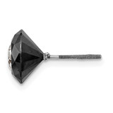 Rhodium-Plated White Night Diamonds Single Stud Earring, 9.75 mm