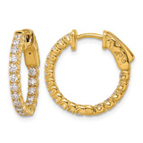 True Origin 14K Yellow Gold 1.02ct Lab-Grown Diamond Complet In and Out Hoop Earrings, 20 mm