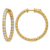 True Origin 14K Yellow Gold 5.2ct Lab-Grown Diamond Complet In and Out Hoop Earrings, 25 mm