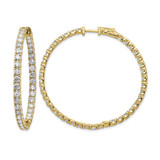 True Origin 14K Yellow Gold 7.254ct Lab-Grown Diamond Complet In and Out Hoop Earrings, 48.5 mm, 3.2 mm Thick