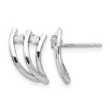 Rhodium-Plated 14K White Gold Polished Fancy Cubic Zirconia Stud Earrings, 14 mm