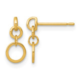 14K Yellow Gold Polished Circles Dangle Earrings, 11.6 mm