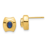 14K Yellow Gold Sapphire Stud Earrings, 9.3 mm