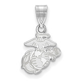 LogoArt U.S. Marine Corps Pendant - Rhodium-Plated 10K White Gold Small