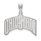 LogoArt Ohio State University Pendant - Rhodium-Plated 10K White Gold The Extra Large