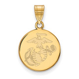 LogoArt U.S. Marine Corps Pendant - 10K Yellow Gold Medium Disc