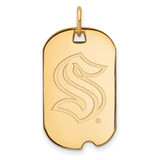 10K Yellow Gold NHL LogoArt Seattle Kraken Small Dog Tag Pendant