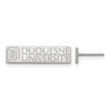 LogoArt Duquesne University Earrings - Rhodium-Plated 14K White Gold Small Post, 12 mm