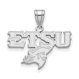 Rhodium-Plated 14K White Gold LogoArt East Tennessee State U. Medium Pendant