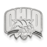 LogoArt Ohio University Lapel Pin - Rhodium-Plated 14K White Gold