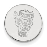 LogoArt North Carolina State University Lapel Pin - Rhodium-Plated 14K White Gold Wolf