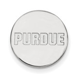 LogoArt Purdue University Lapel Pin - Rhodium-Plated 14K White Gold Block Type