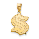 14K Yellow Gold NHL LogoArt Seattle Kraken Large Pendant