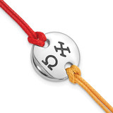LogoArt Chi Omega Bracelet - Circular Disc Red & Yellow with 1in Ext