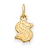 Sterling Silver Gold-Tone NHL LogoArt Seattle Kraken XS Pendant