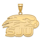 LogoArt St Joseph'S University Pendant - Sterling Silver Gold-Tone Hawks Large