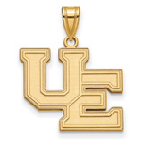 LogoArt University of Evansville Pendant - Sterling Silver Gold-Tone Purple Aces Large