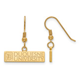 LogoArt Duquesne University French Wire Earrings - Sterling Silver with Gold-Tone Small Dangle, 31 mm