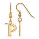 LogoArt Pepperdine University French Wire Earrings - Sterling Silver Gold-Tone Letter P Small Dangle Wire, 31 mm