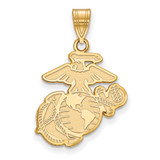 LogoArt U.S. Marine Corps Pendant - Gold-Tone Sterling Silver Large