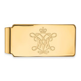 Sterling Silver Gold-Tone LogoArt College of William and Mary Money Clip, 53 mm Long, 24 mm Wide, Polished