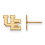 LogoArt University of Evansville Earrings - Sterling Silver Gold-Tone Purple Aces Small Stud, 10 mm